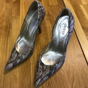 Guess By Marciano Genuine Leather Snakeskin Pumps